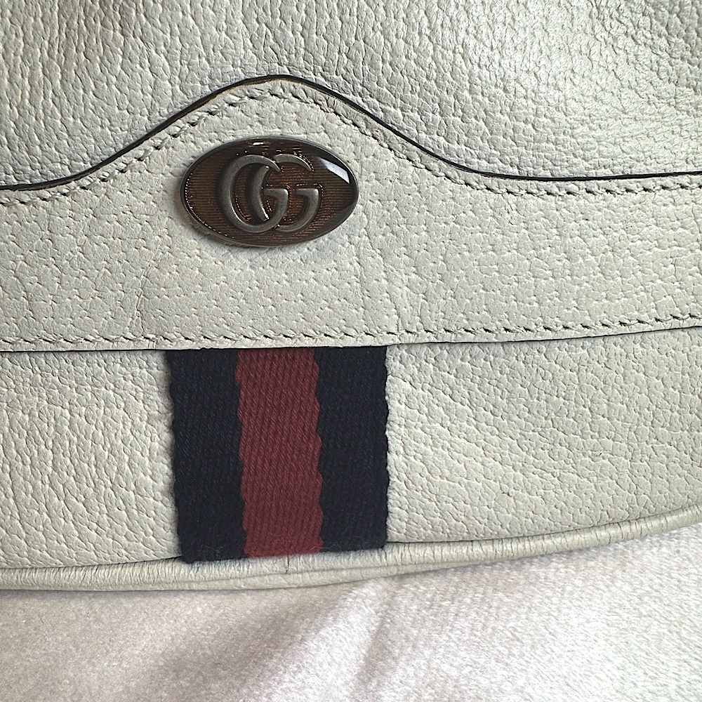 Gucci Crossbody Belt Bag Ophidia Calfskin Mystic White Pristine Luxury Rare COA - Picture 6 of 14